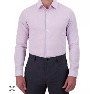 C-LAB NYC Slim-Fit Purple Printed Dress Shirt Size M 15 1/2” 33-34” Button Down